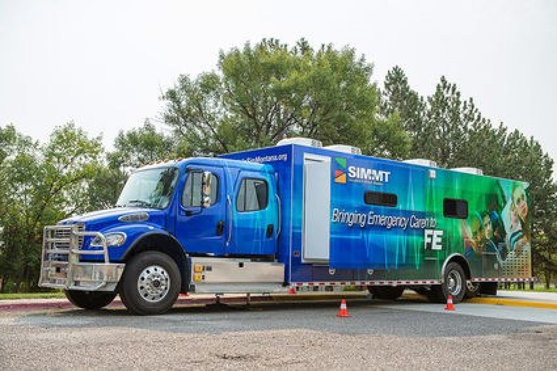 Mobile-medical-training-truck-stops-in-Havre-Simulation-in-Motion-Montana